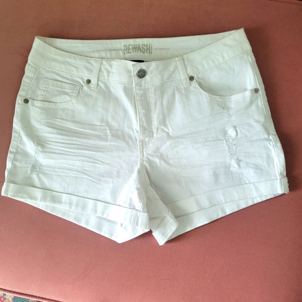 Denim white shorts